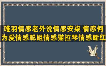 唯羽情感老外说情感安柒 情感何为爱情感聪姐情感猫拉琴情感断红尘情感情感语录精选歌曲